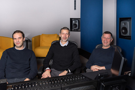 (L to R): Iyuno’s Daniel Sachse, Daniele Turchetta and Dr. Mark Specht.