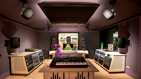 The Genelec-equipped 7.1.4 control room at SynthTemple.